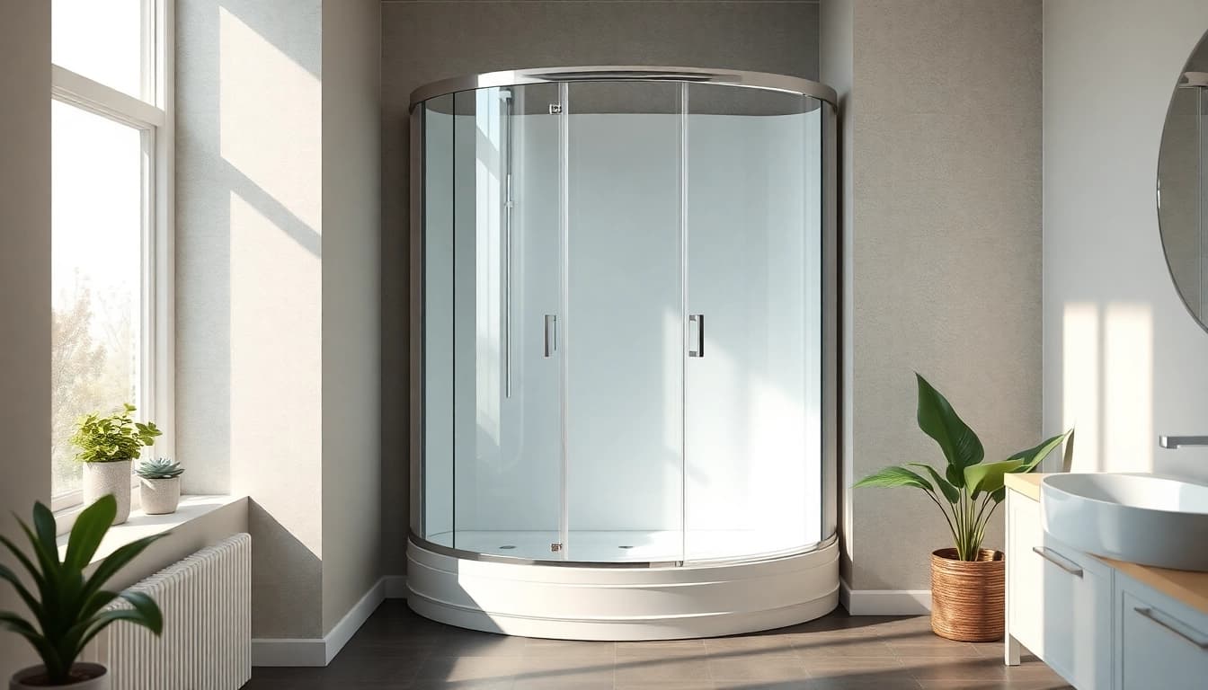 Komplette duschkabine 90x90 in eleganter Badezimmerumgebung mit modernen Designelementen.