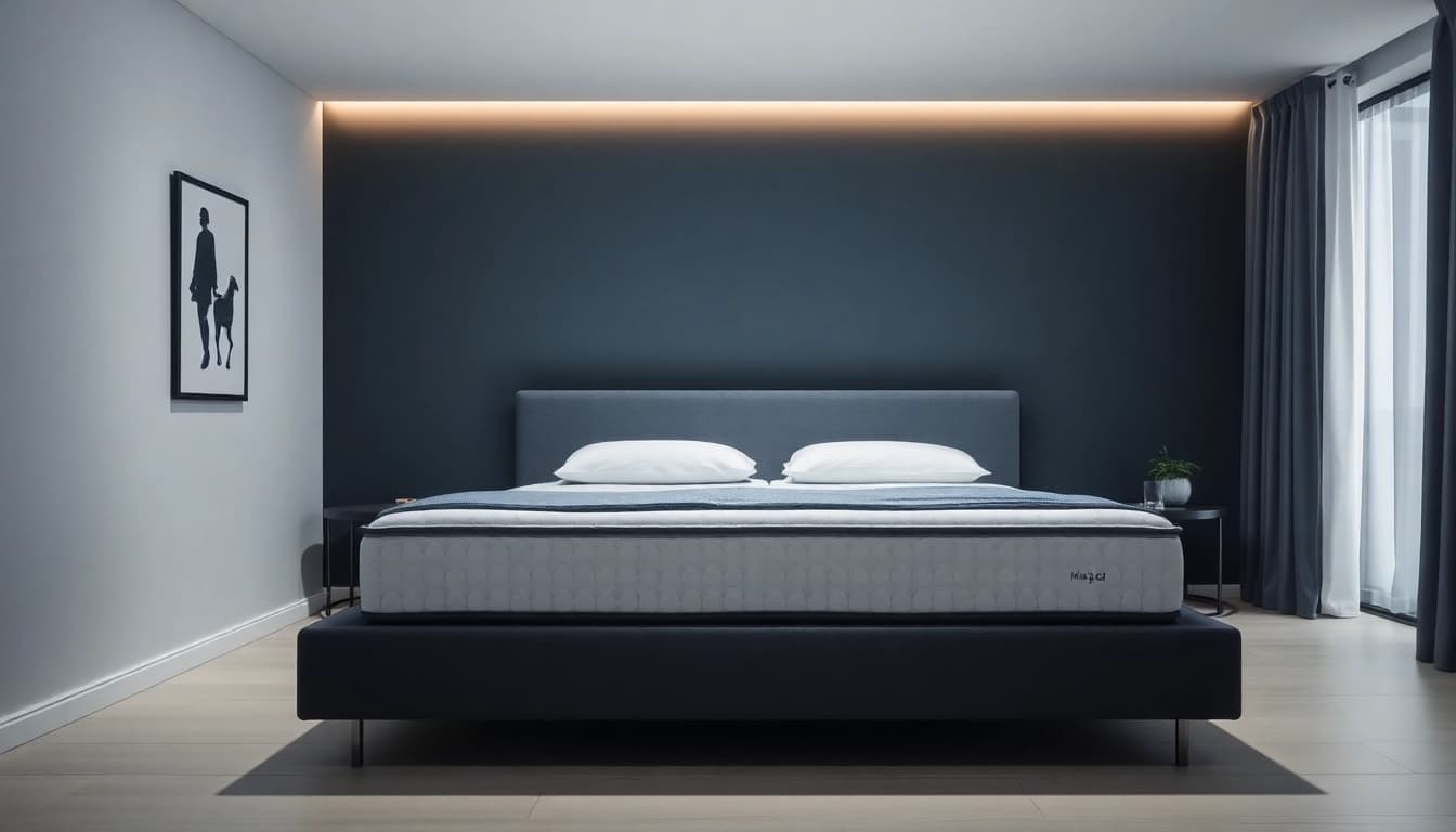Materasso singolo moderno, avvolgente e comodo, ideale per un sonno ristoratore, in una camera ben arredata.