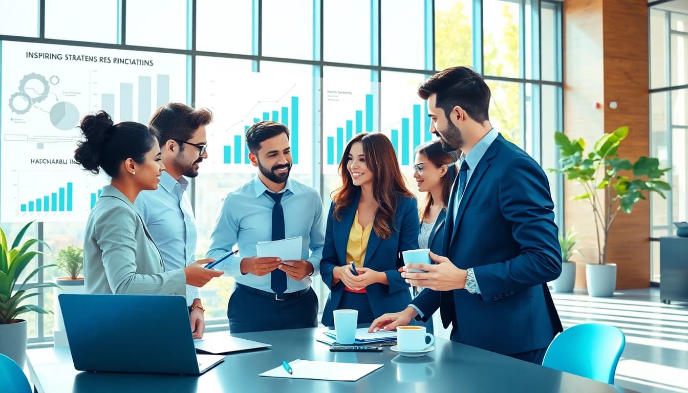 Engaging teamwork in a professional environment, demonstrating business growth insights.