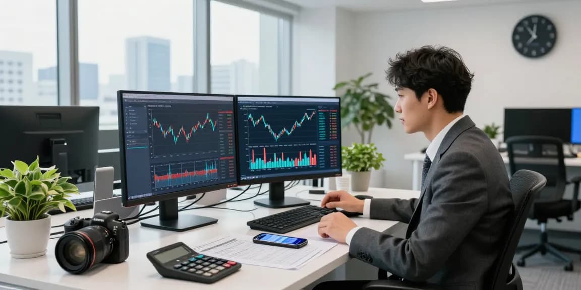 Professional analyzing 소액결제현금화 trends in a modern financial office.