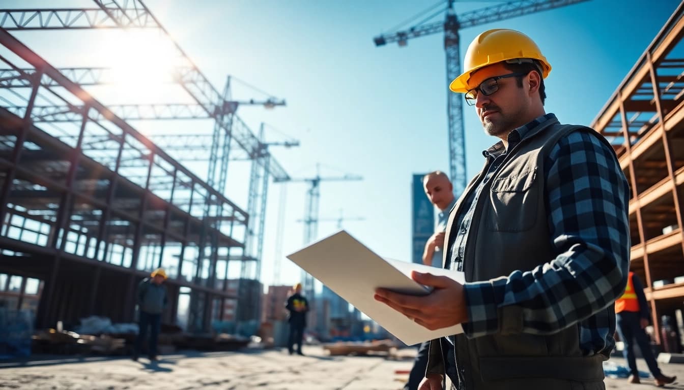 New York City Construction Manager supervising construction activities on a vibrant site.