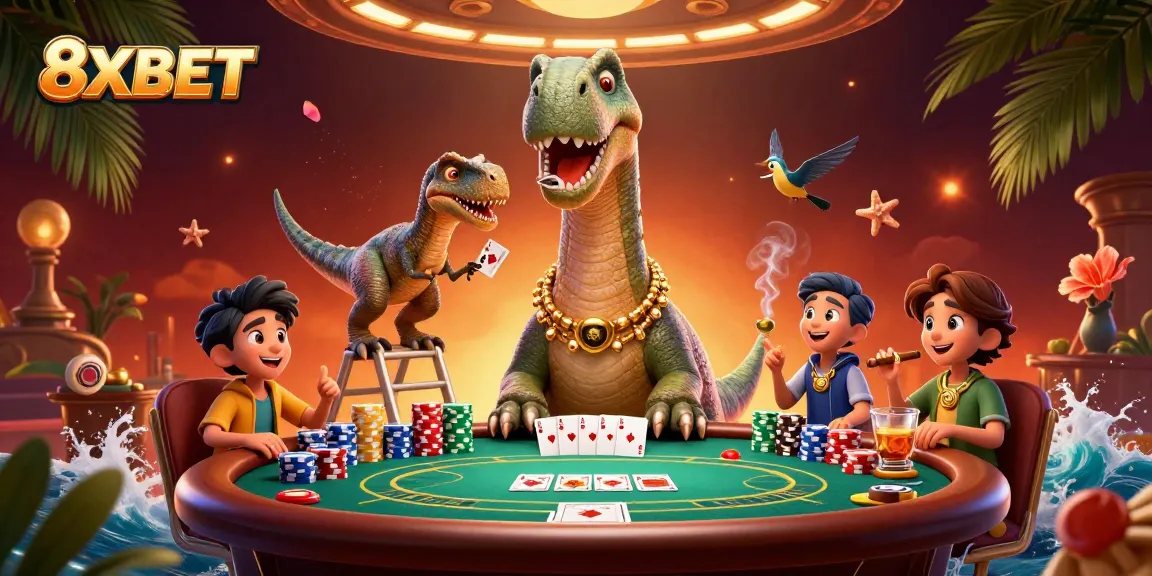 Experience thrilling poker action at 8XBET with dynamic casino elements and vibrant visuals.
