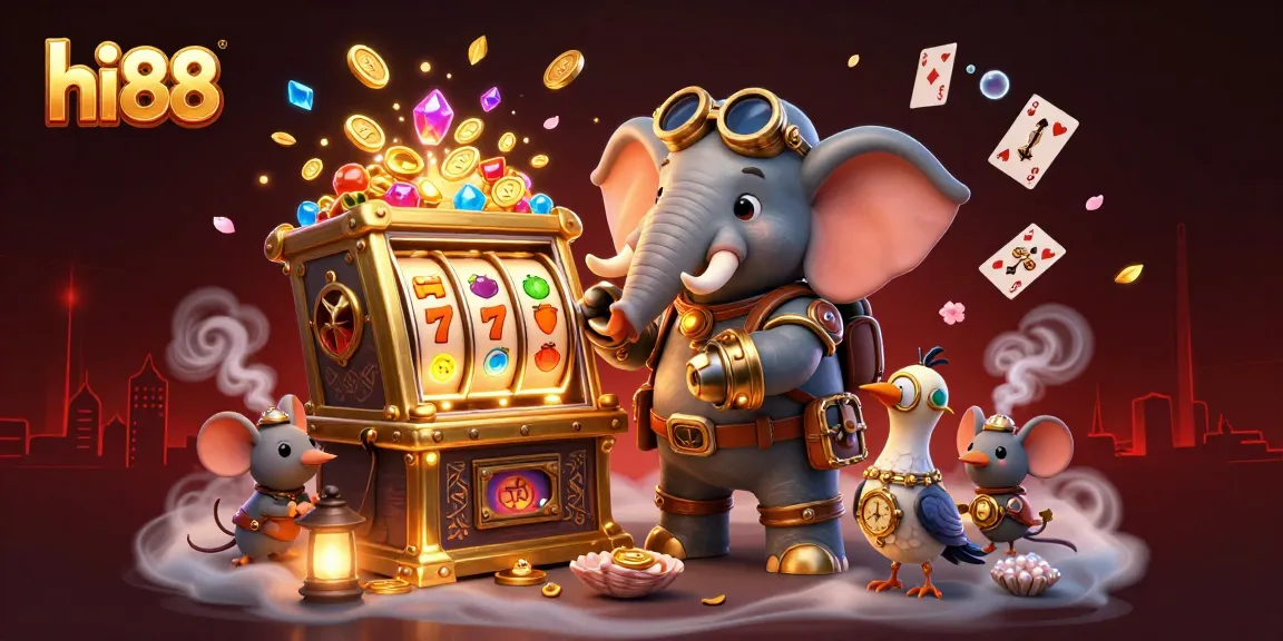 Experience winning thrills with hi88 at a steampunk-inspired casino gaming scene