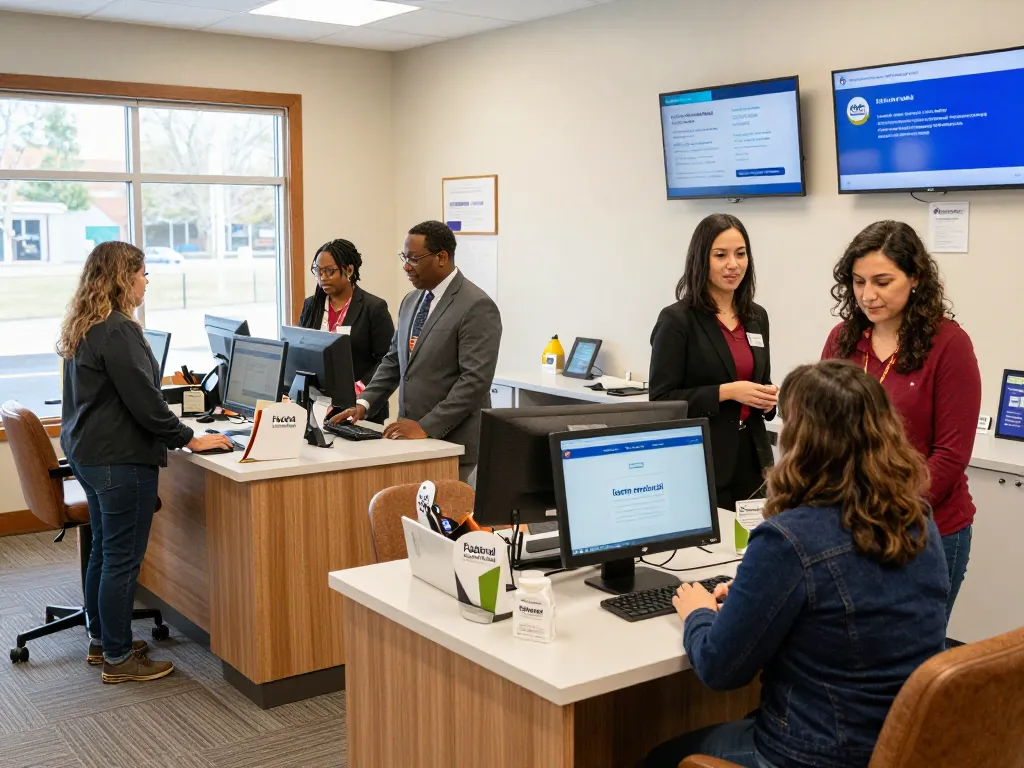 Friendly Federal Credit union staff providing personalized service in a welcoming environment.
