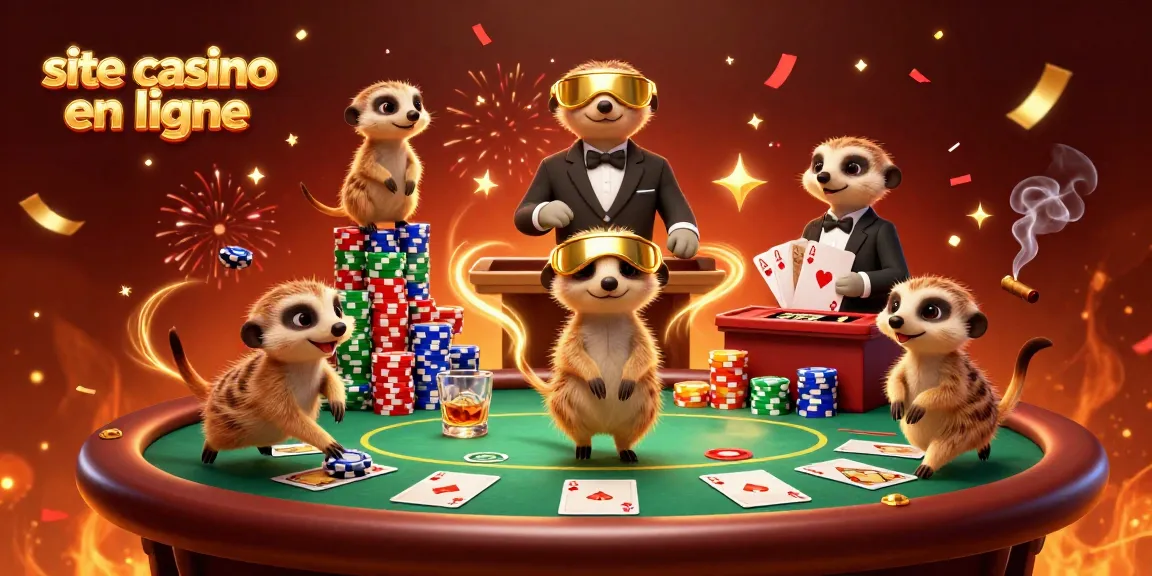 Casinos en ligne : Une animation de suricates jouant autour d'une table de poker au casino