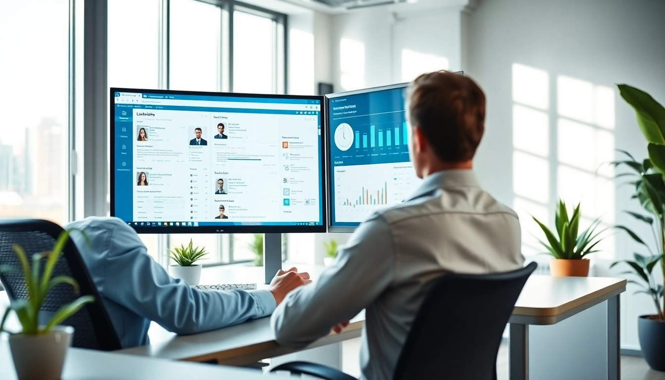 Efficiently conducting linkedin search data extraction using advanced software tools in a modern workspace.