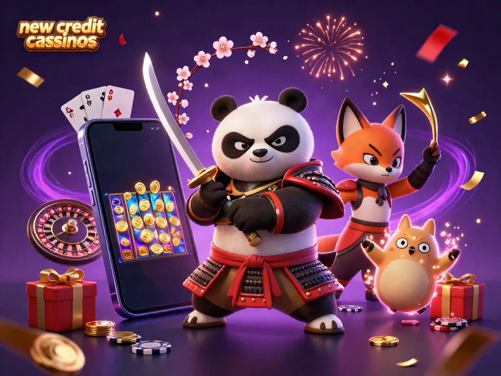 Experience thrilling gameplay at new credit card casinos featuring samurai panda and ninja fox.