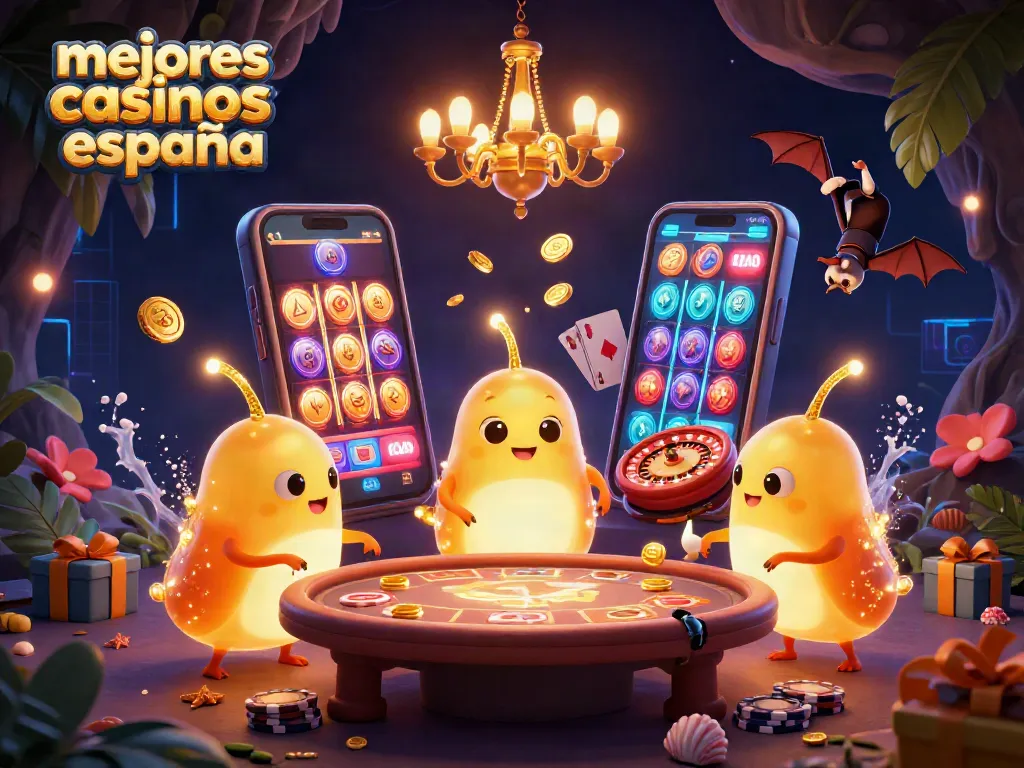 Disfruta de la emoción en los mejores casinos online en España con iluminaciones y detalles vibrantes.