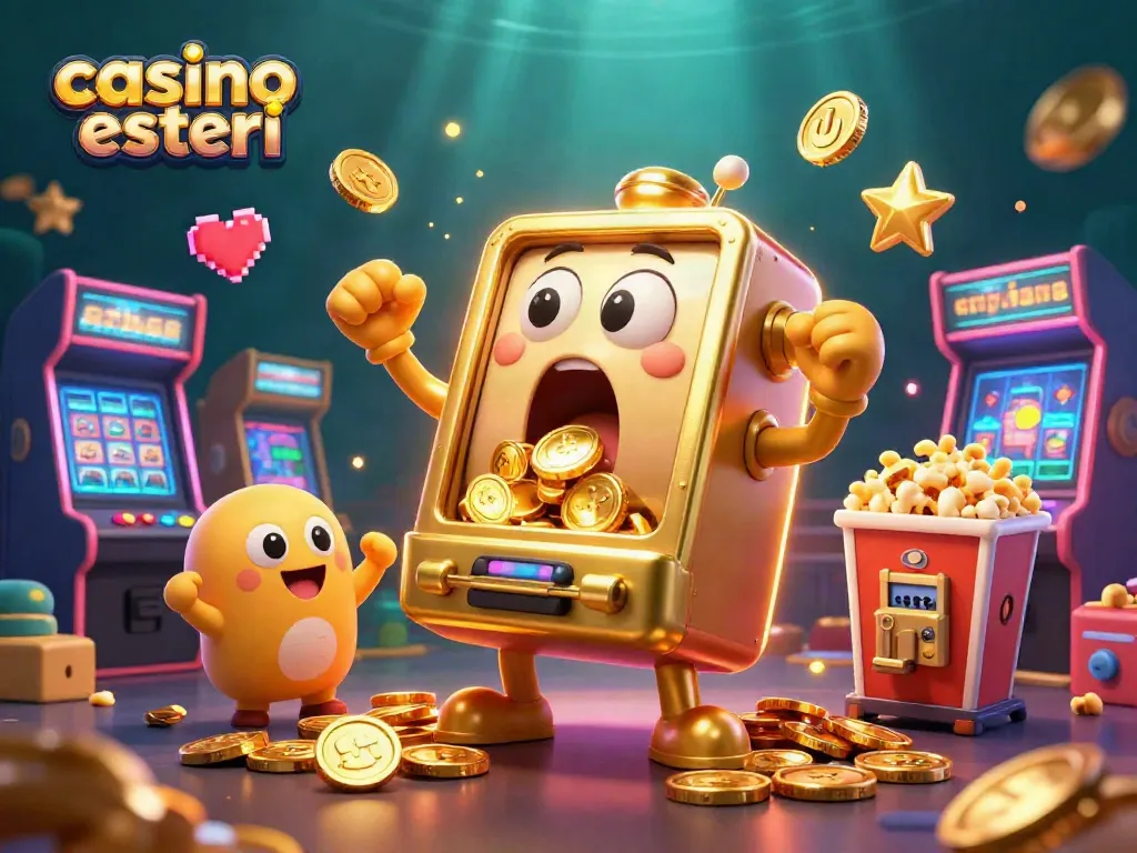 Scopri i casino online esteri mentre vincono jackpot con macchine slot colorate in festa.