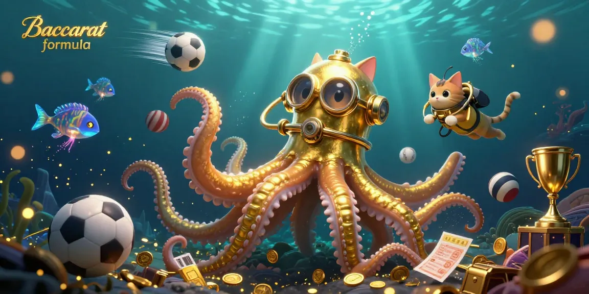 Experience the Baccarat formula through engaging gameplay with exciting characters like a kraken and diving cat amidst dynamic casino elements.