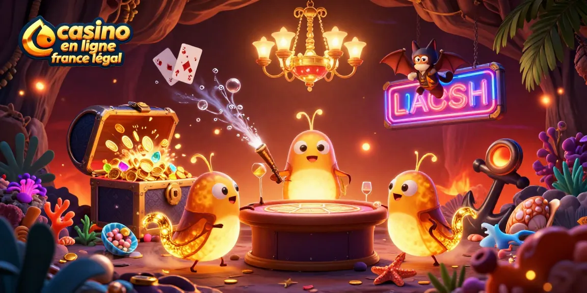 Jouez dans un casino en ligne légal en France avec une ambiance lumineuse et festive