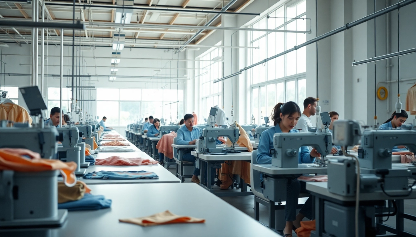Promote your brand with Clothing Manufacturer Private Label showcasing skilled artisans crafting garments.
