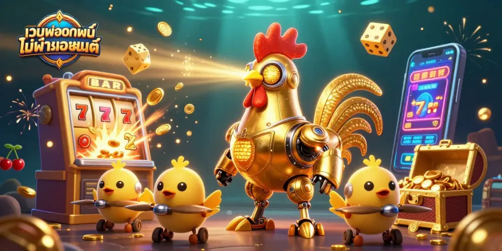 เล่นเกมคาสิโนที่ เว็บพนันออนไลน์ ไม่ผ่านเอเย่นต์ ด้วยสล็อตแมชชีนและแจ็กพอตที่ระเบิดออกอย่างน่าตื่นเต้น