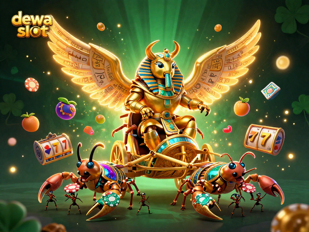 Jelajahi dewa slot dengan simbol slot berwarna-warni dan karakter menyeramkan di dunia kasino yang menakjubkan.