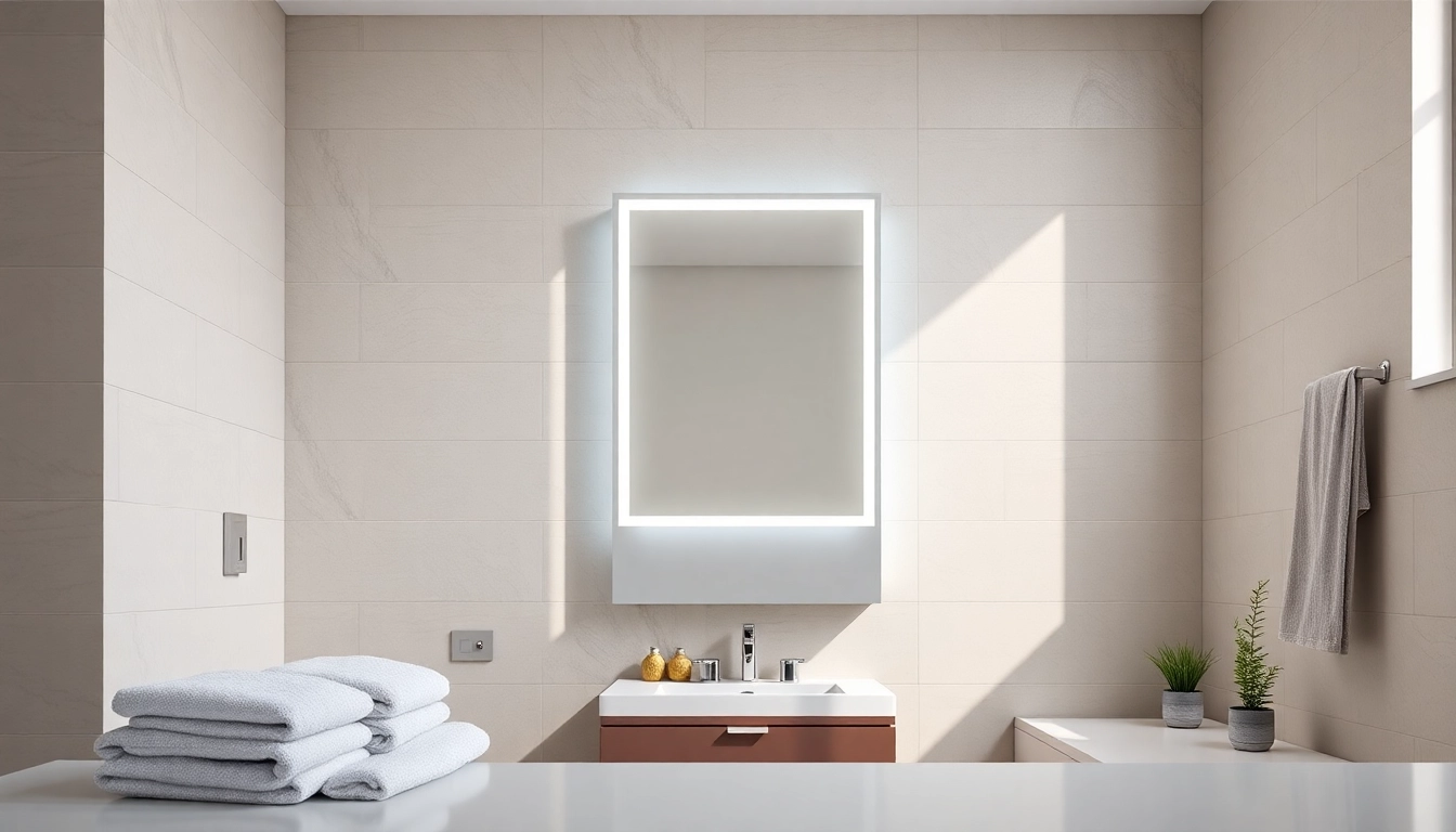 Enhance your space with a sleek bathroom cabinet with mirror and light, showcasing modern elegance.