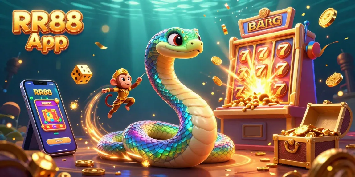 Spin and win with the vibrant RR88 App featuring magical elements and a slot machine jackpot!