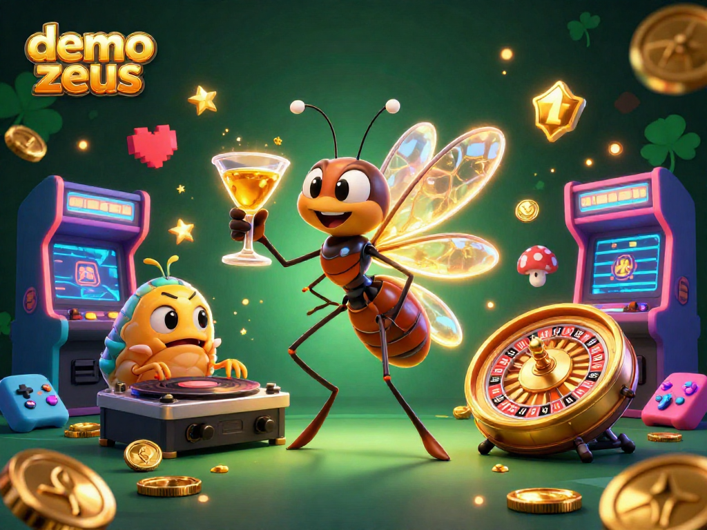 Menghadirkan demo zeus, ilustrasi kasino 3D yang menarik dengan karakter kartun dan elemen permainan