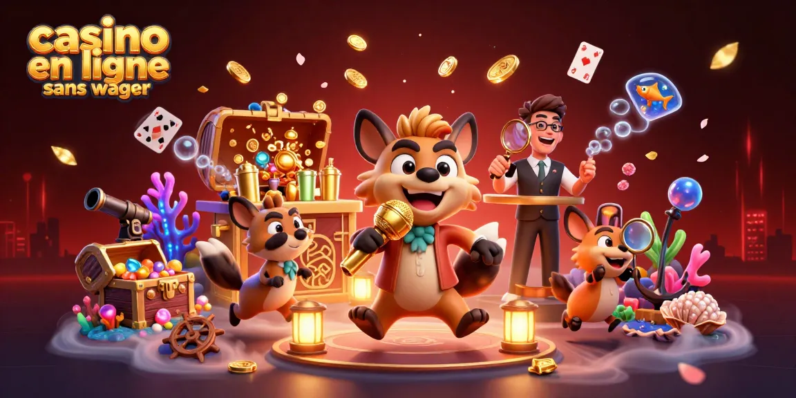 Plongez dans l'univers divertissant du casino en ligne sans wager avec cette scène dynamique de hyènes animant un club de comédie.