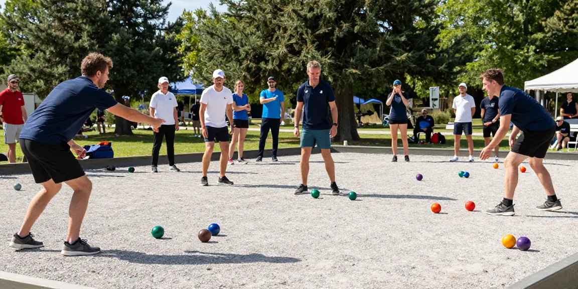 Petanque di fopikotagorontal.org, pemain dengan semangat melempar bola berwarna-warni di lapangan.