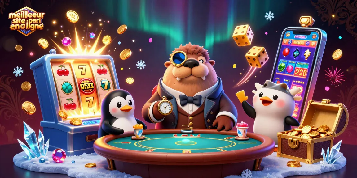 Le meilleur site de paris en ligne avec des personnages de casino animés à une table de poker sous-marine.