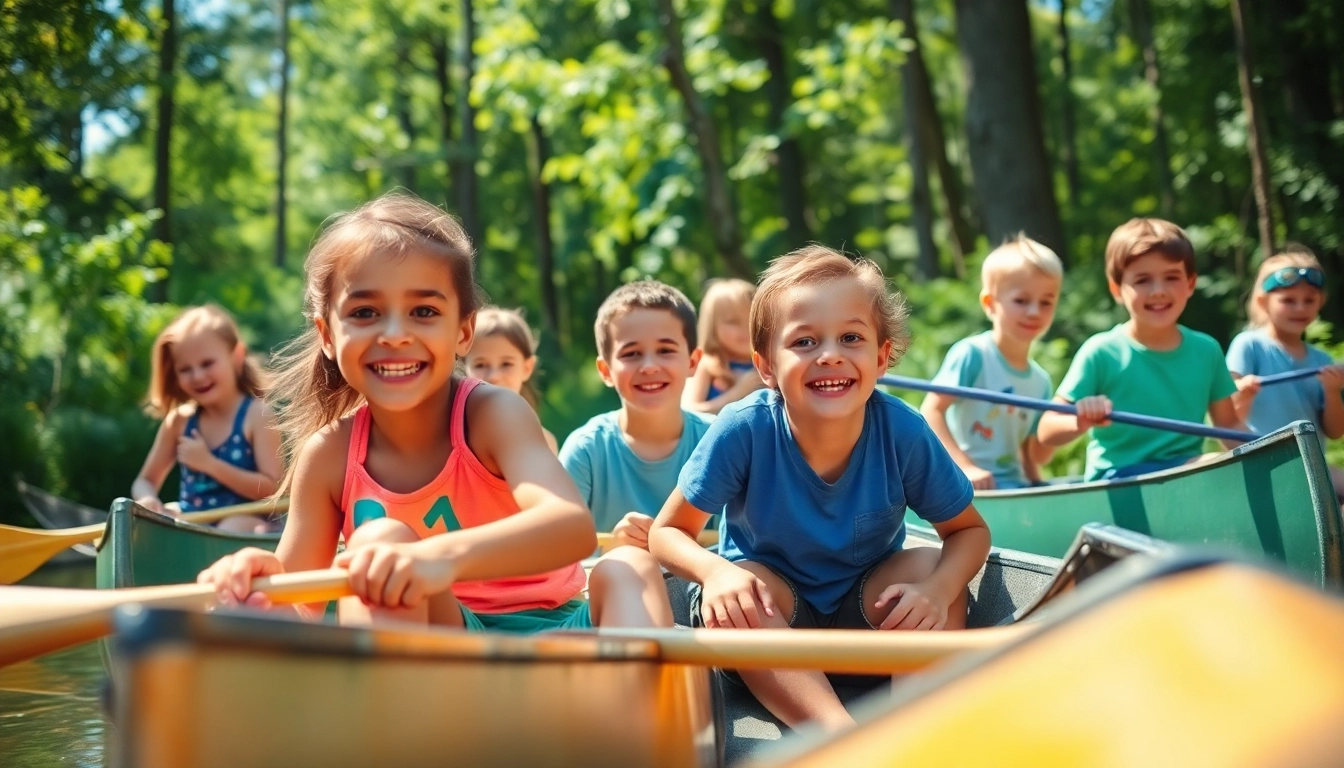 Children enjoying diverse activities at a summer youth camp, showcasing happiness and collaboration.
