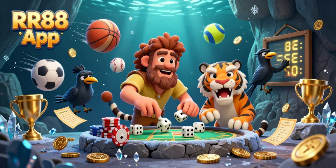 Join the exciting world of betting in the RR88 App featuring dynamic casino elements and colorful characters.