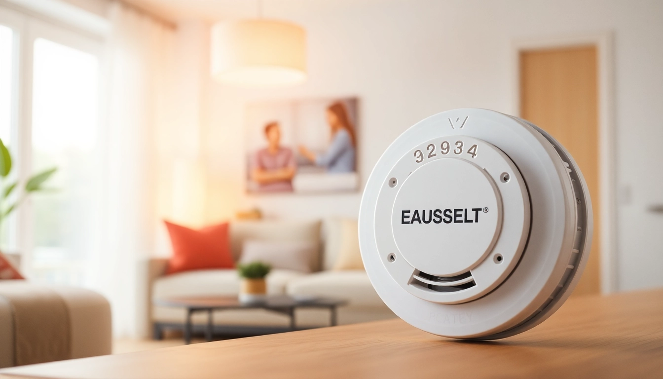 Showcasing a smoke detector battery in a modern home environment, highlighting its essential safety features.