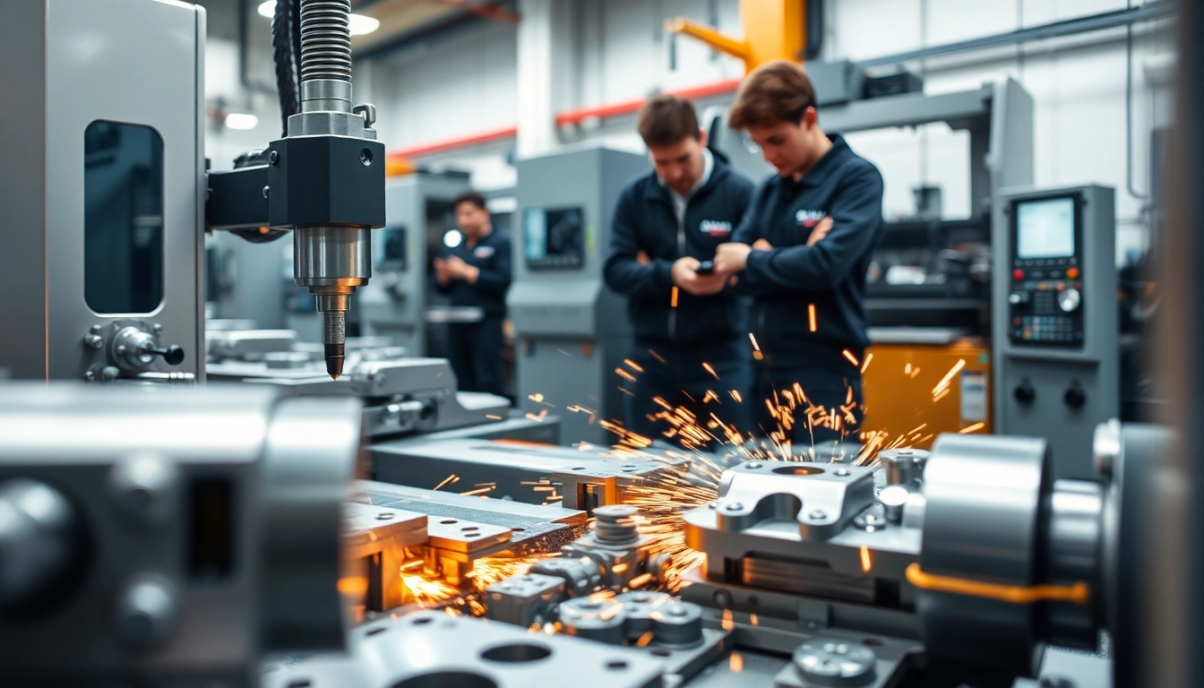 Showcasing Chiheng Custom CNC Machining process with advanced machinery in action.
