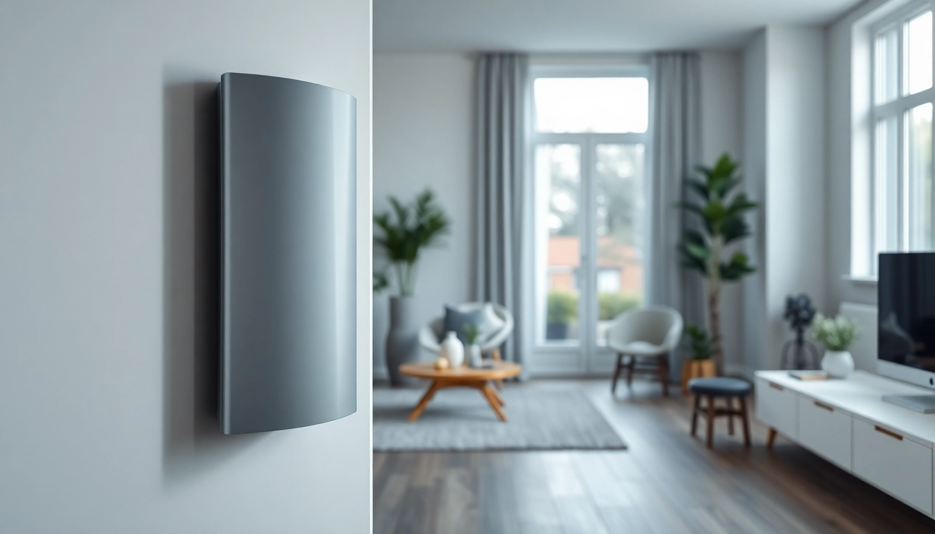 sonni Heizkörper im modernen Wohnraum mit eleganten Linien und natürlichem Licht.