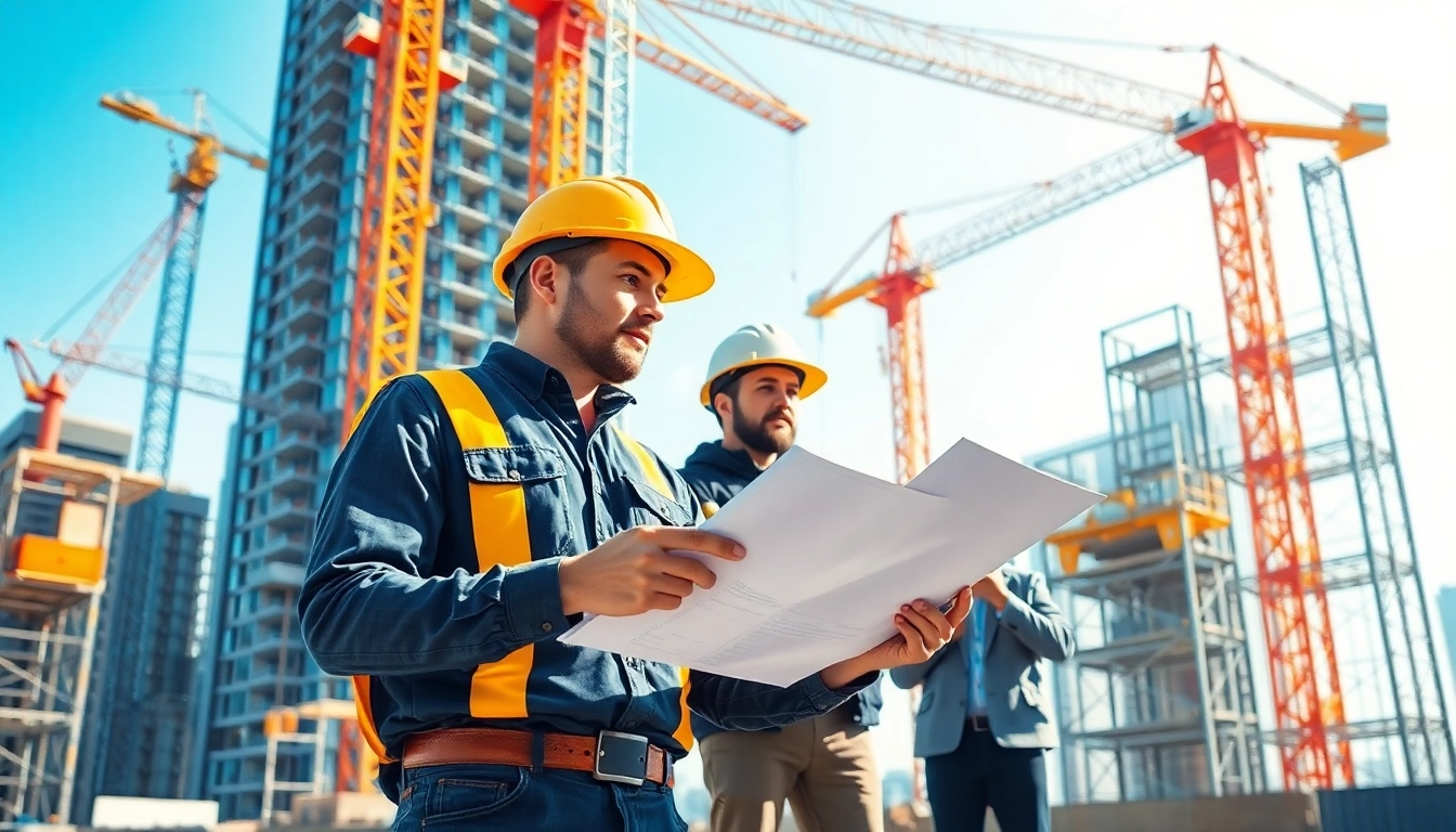 New York Commercial General Contractor team collaborating on a high-rise project.
