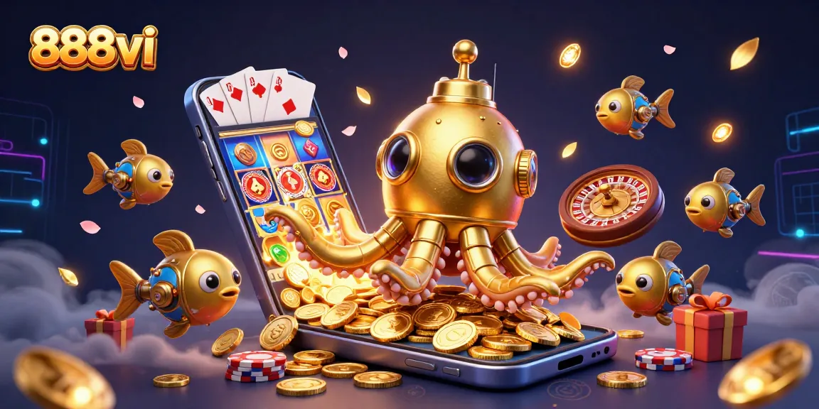 Experience vibrant slot games and treasures with the kraken at 888vi's casino adventure.