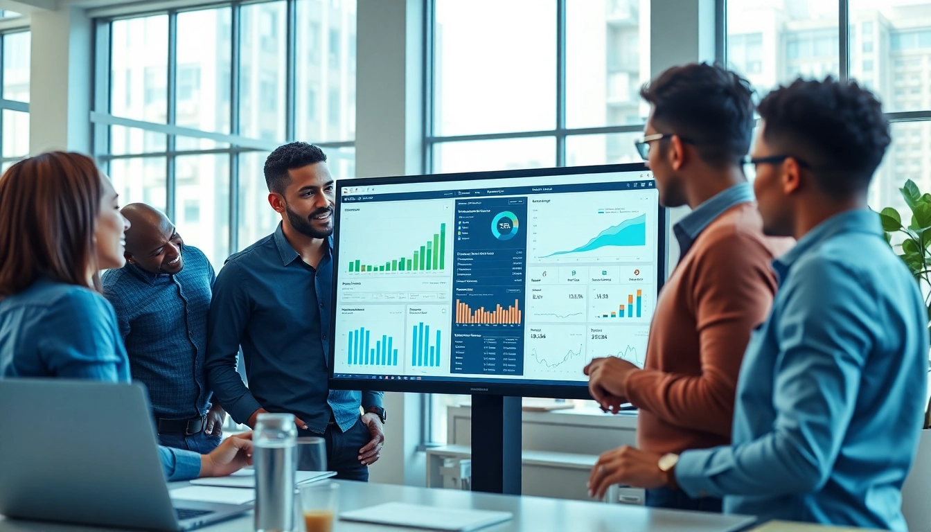 Collaborative sales team utilizing a content analytics tool for sales teams to enhance performance.