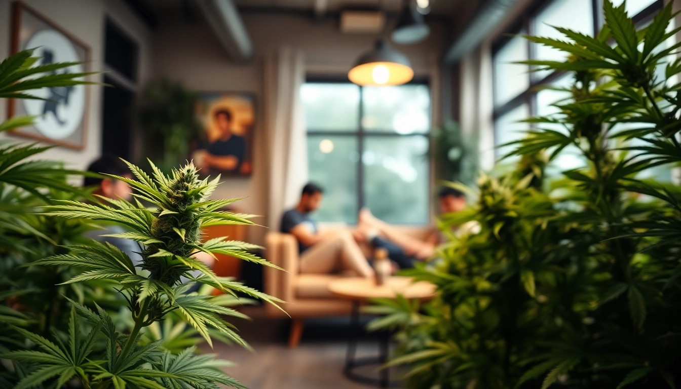 bluetenbande zeigt Cannabis-Pflanzen in einem einladenden Club in Hamburg