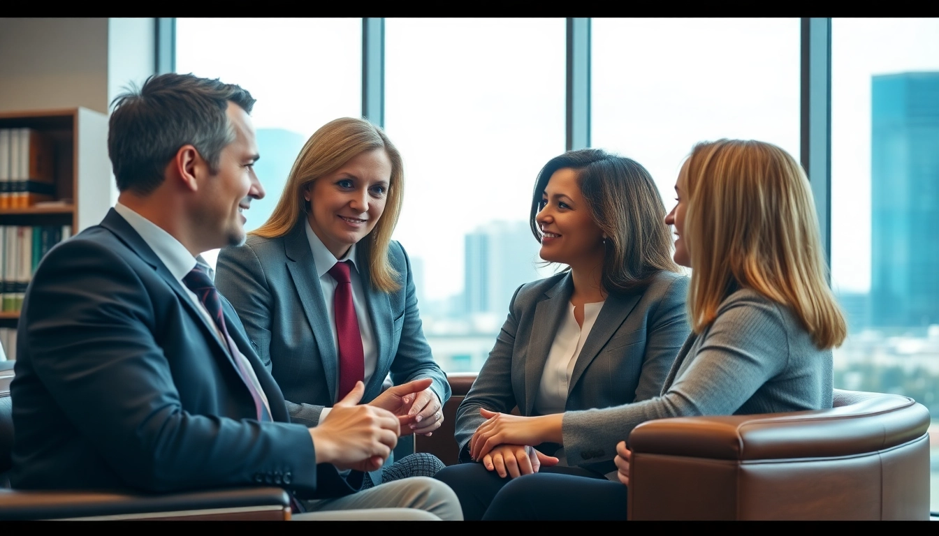 Clearwater truck accident attorney consulting clients in an inviting office environment.
