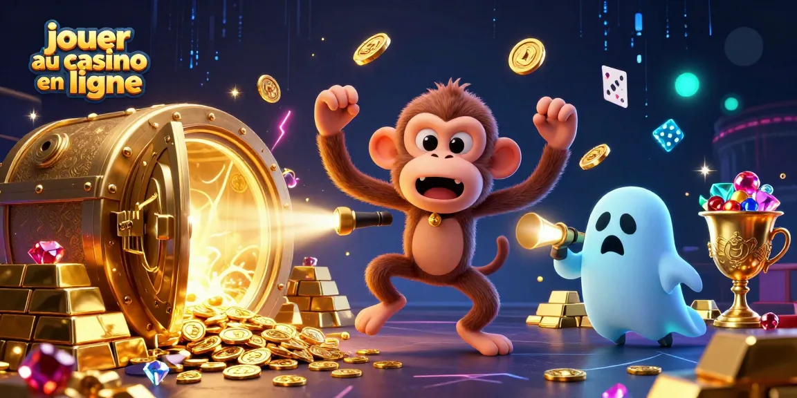 Jouer au casino en ligne avec un singe poltergeist et un chiot chasseur de fantômes dans un casino hanté.