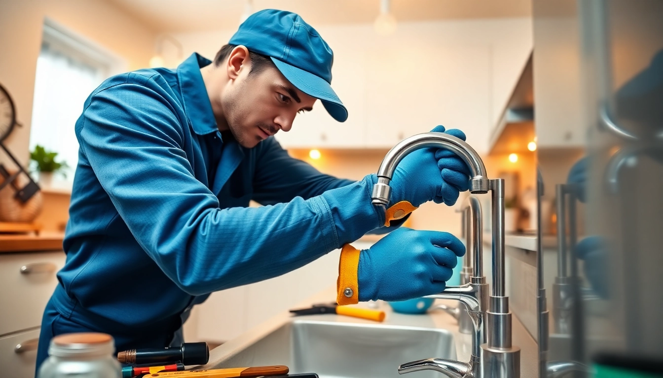 Skilled plumber near me working on a kitchen faucet, ensuring quality repairs.