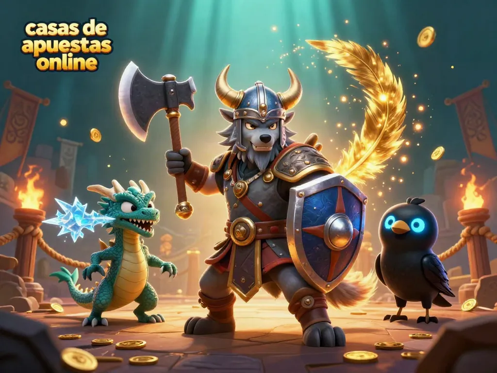 Apuesta en casas de apuestas online con guerreros y dragones en un mundo de fantasía rica en detalles.