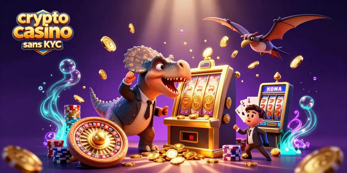 Le crypto casino sans KYC : un pachycephalosaurus et un ankylosaure animent les machines à sous dorées.