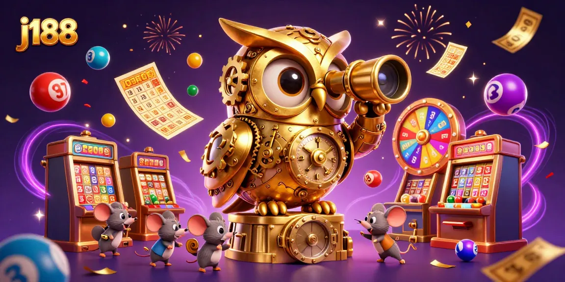 Experience thrilling gameplay at j188 with colorful lottery balls and dynamic casino elements swirling around.