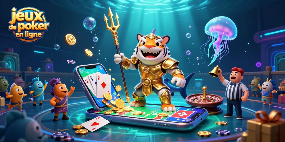Jouez à des jeux de poker en ligne avec une scène dynamique d’un requin tueur en armure dorée.