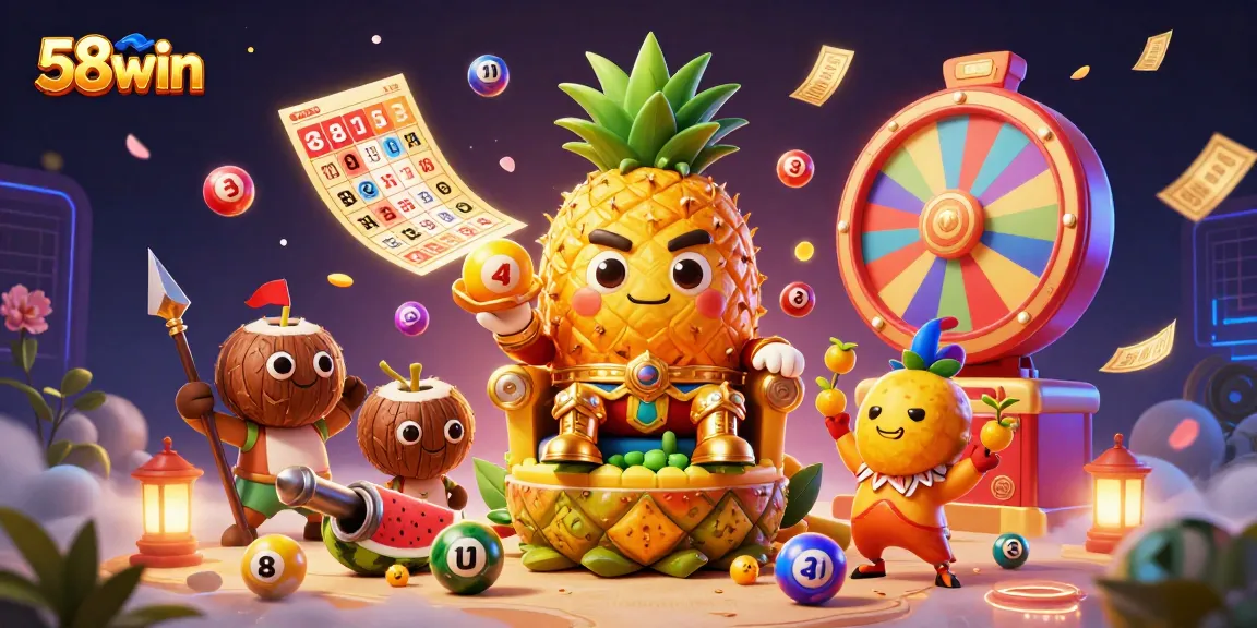 Engage with the exciting 58win casino experience illustrated with colorful games, vibrant characters, and dynamic elements.
