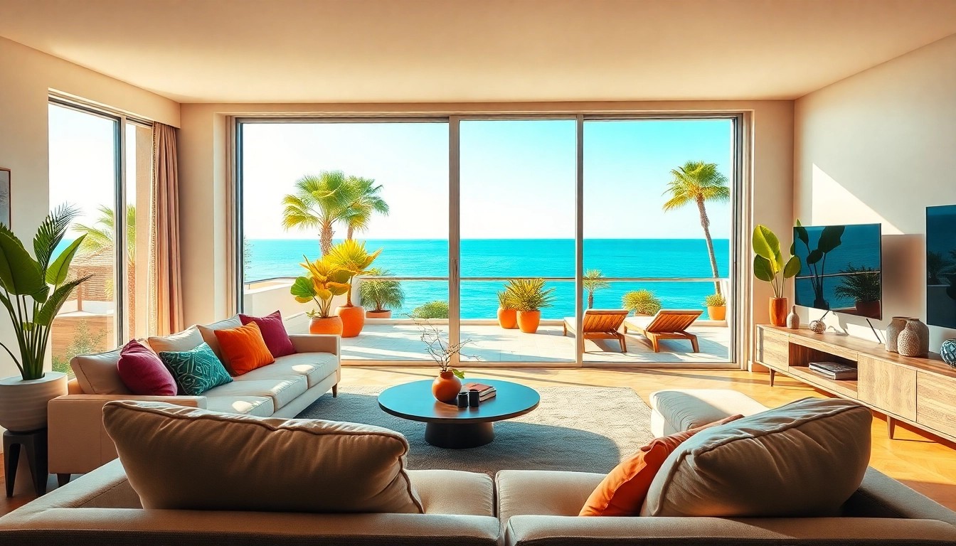Buy apartment in Alanya showcased with modern decor and stunning sea view.