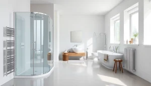 Sonni sanitär bietet moderne Badezimmerlösungen mit hochwertigen Duschwänden und Heizkörpern.