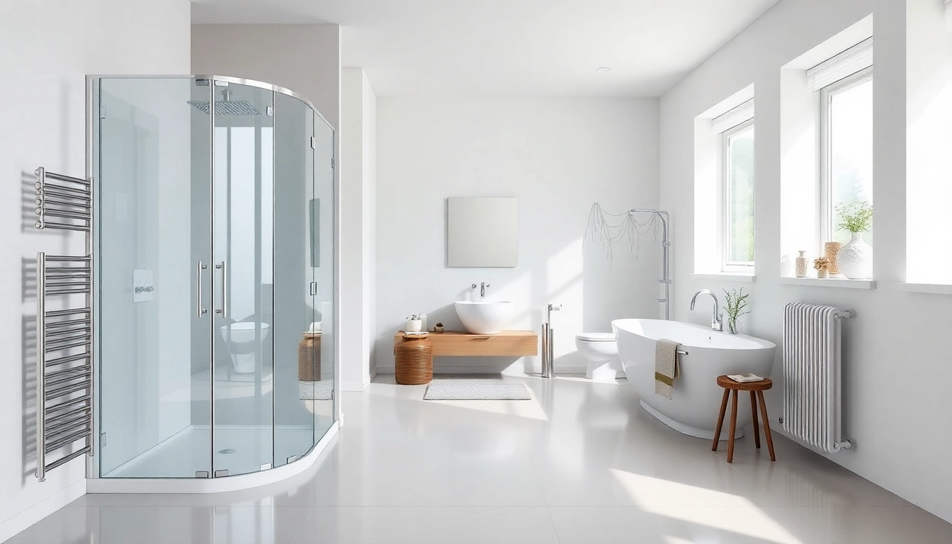 Sonni sanitär bietet moderne Badezimmerlösungen mit hochwertigen Duschwänden und Heizkörpern.