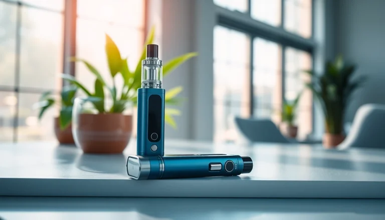 Oxva Vape-Gerät elegant präsentiert auf modernem Tisch, strahlendes Licht, entspannte Atmosphäre.