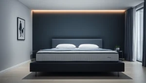 Materasso singolo moderno, avvolgente e comodo, ideale per un sonno ristoratore, in una camera ben arredata.