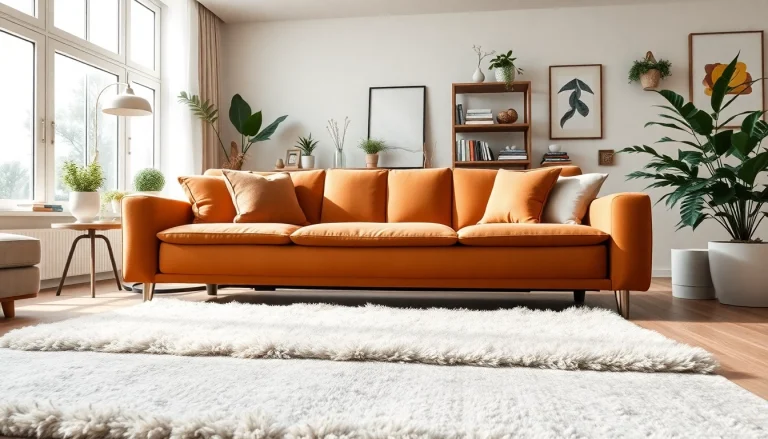 Attractive sofa beds featured in a cozy, inviting living room design.