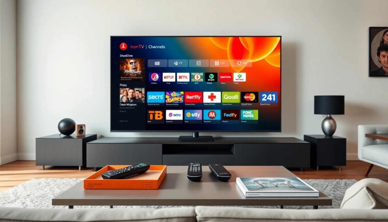 Experience the vibrant features of iron tv pro in a modern IPTV interface.