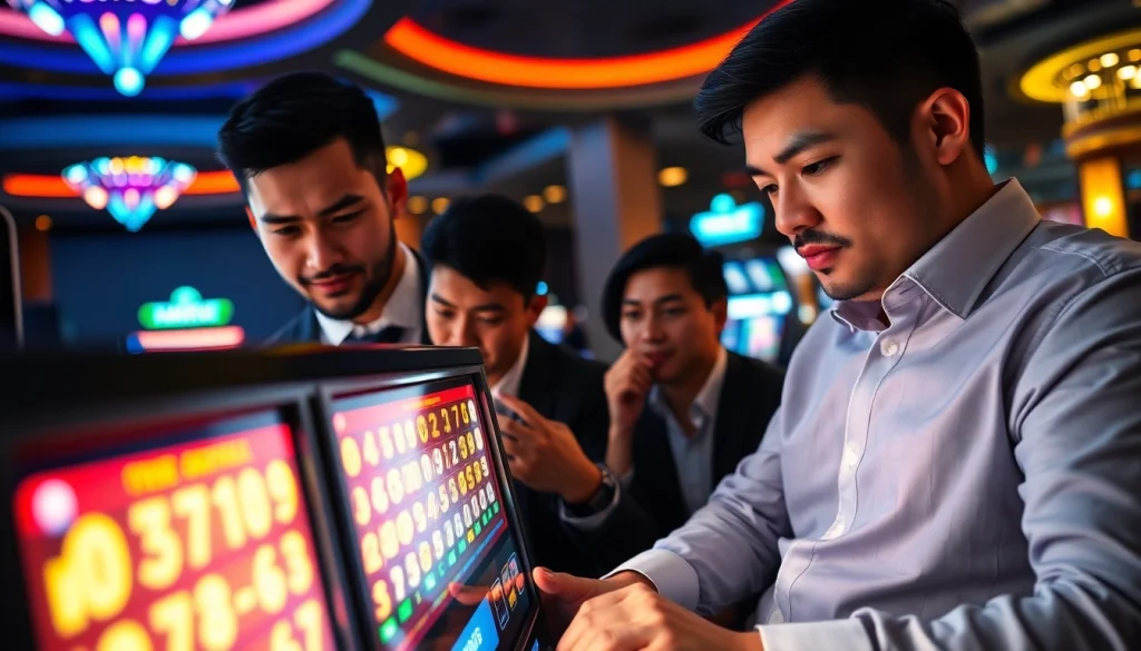 Permainan bandar togel online yang menarik dengan pemain antusias di kasino.