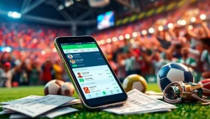 Explore the features of the best sports betting apps India on a smartphone in an exciting setting.